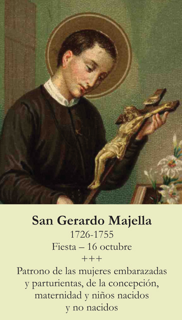 *SPANISH* St. Gerard Prayer Card (Patron of Pregnancy/Motherhood)